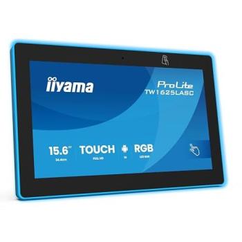 iiyama ProLite TW1625LASC-B3PNR - Panel PC Interactivo de 15,6 con Pantalla Táctil Full HD, Procesador Android RK3576, RAM 4GB, Almacenamiento e