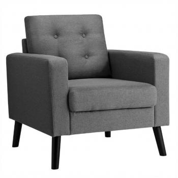 Modern Tufted Fabric Accent Chair - Grey