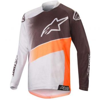 Alpinestars Camiseta De MX Niño 2019 Racer Supermatic Gris-Anaranjado-Negro