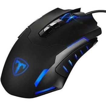 Ratón Programable para Juegos, Pictek Ordenador Ratón Gaming con 7 Botones, Luces de Respiración, 5 DPI Ajustables