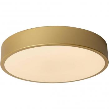 Plafón LED Unar, dorado mate, 30 cm, 18W, 1260lm, regulable en brillo