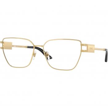 Versace VE1301 Women's Eyeglasses Gold Transparent Steel Frame 55mm with Blue Light Block