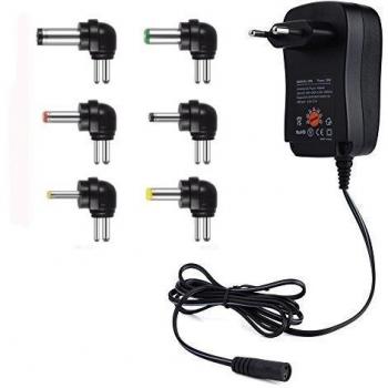 Universal Conector de fuente, CUGLB 30W 3V-12V AC/DC adaptador Fuente de alimentación conmutada Six Adaptor Plugs con Puerto USB 5V 2,1A