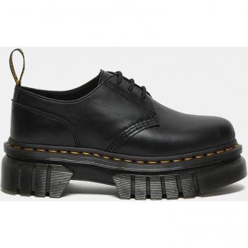 Dr. Martens Women's Audrick Black Leather Platform Lace-Up Shoes with Stitch Detail and Back Pull Tab