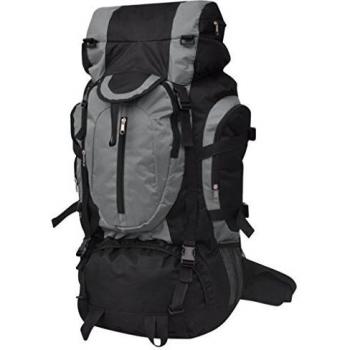 vidaXL Mochila Excursionismo XXL 75 L Negro y Gris