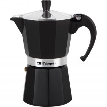 Cafetera Italiana Clásica Orbegozo KFN910 de Aluminio, 9 Tazas, Color Negro