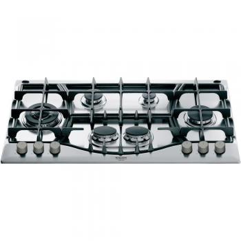 Placa de Gas Hotpoint Ariston PHN 961 TS/IX/HA - 6 Fuegos, Acero Inoxidable, 87 cm con Grillas de Hierro Fundido