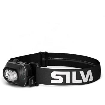 Lámpara frontal Silva Discover 500 lúmenes, color negro mate, alimentada por 3 pilas AAA (no incluidas), con 3 niveles de brillo y LEDs en blanco, rojo y naranja