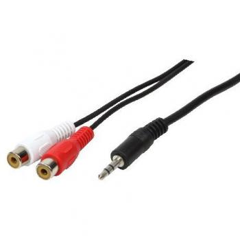Cable de audio LogiLink CA1045, 3.5 mm a 2x RCA, 5 m, negro
