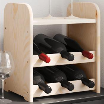 Botellero de madera maciza de pino 33x25x37 cm