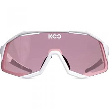 Koo Demos Unisex Sports Sunglasses with Photochromic Pink Lenses in White