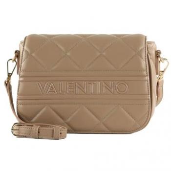 Valentino Beige Quilted Flap Crossbody Handbag with Adjustable Strap for Women - One Size