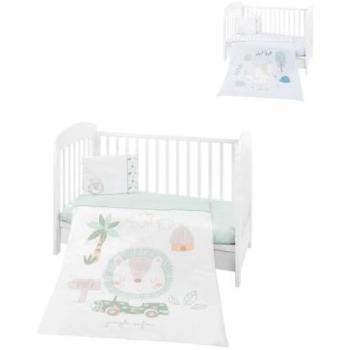 Juego de cama 5 piezas Jungle King Kikkaboo, incluye edredón de 135 x 95 cm, almohada de 45 x 35 cm, color verde