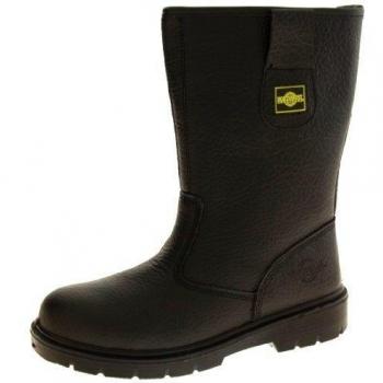 Northwest Territory Labrador Hombre Negro Cuero Punta De Acero Botas De Seguridad EU 46