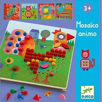 DJECO- Juegos Educativos Mosaico Animo, Multicolor