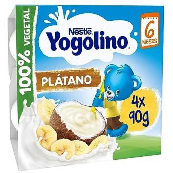 Yogolino de Coco y Plátano Sin Gluten para Bebés +6m - Pack de 4 Tarrinas de 90g