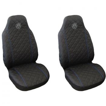 Fundas para Asientos de Coche, Negro con Refuerzo Azul