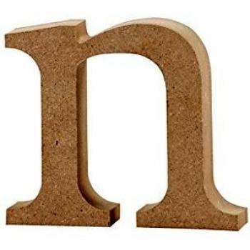 Letra N de MDF, altura 8 cm, grosor 2 cm, 1 pieza
