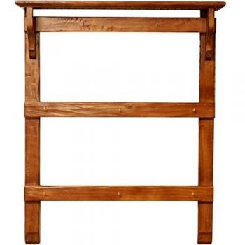 Perchero de Cobre de Madera Maciza de Tilo con Acabado Nogal 85x14x103 cm