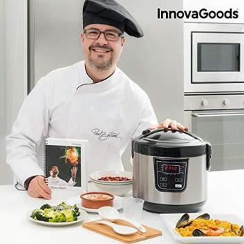 InnovaGoods IG114222 Robot de Cocina con Recetario, 800 W, 4 Litros, Negro