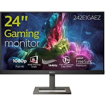 Philips Gaming 242E1GAEZ - 24 inch FHD Monitor, 144 Hz, 1ms, VA, AMD FreeSync, Height Adjust, Speakers
