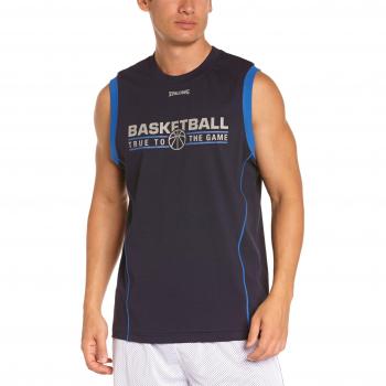 Spalding Bekleidung Teamsport Tank Top - Camiseta sin mangas de running para hombre, color azul marino / azul, talla S
