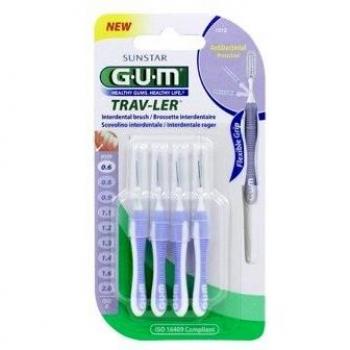 Cepillos Interdentales GUM Trav-ler 1312, 0.6mm, Pack de 4 unidades