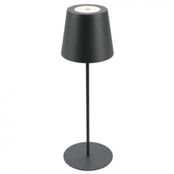 Lámpara de mesa LED recargable Coloris, antracita, 2.700 K, IP44, Touchdim, dimensiones 36x10.5 cm