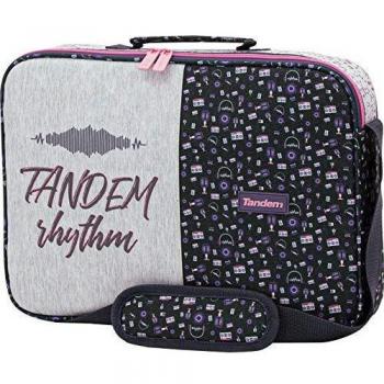 Cartera Extraescolar Tandem Music | Bolso Mochila Escolar Juvenil de Hombro Tipo Bandolera con Cinta Regulable, Mochila para Portatil, Portadocumentos o de Viaje - Medidas 38 x 28 x 6 cm