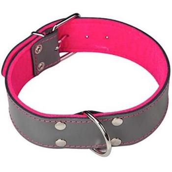 Arppe 2156015594 Collar Cuero Superfelt, Gris y Fucsia