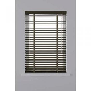 Persiana Horizontal de Madera 50 mm 100 x 130 cm Color Gris Topo Decosol