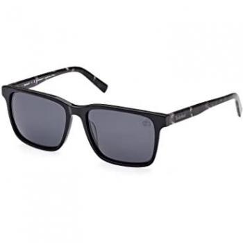Timberland TB9306 Shiny Black Square Polarized Sunglasses 145mm