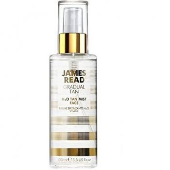JAMES READ H2O Tan Mist for Face 100ml LIGHT/MEDIUM Gradual Self-Tan Hydrating & Cooling Tanning Spray Infused with Rose Water Fast Drying Formula, Suitable for all Skin Tones & Types