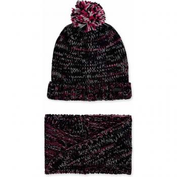 Conjunto de niña Tuc Tuc de gorro con pompón y bufanda en color negro jaspeado