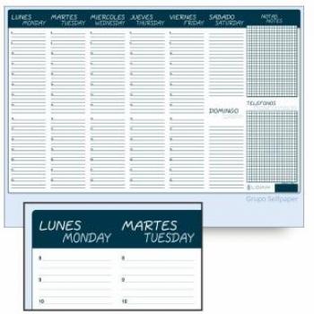 Planing semanal para mesa sobremesa T-152