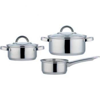 Batería de Cocina Acero Inoxidable 7 Piezas Antiadherente