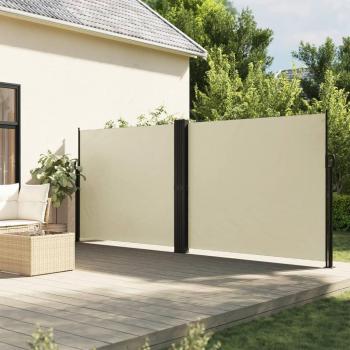 Carpa de sol retráctil lateral crema 160x1000 cm