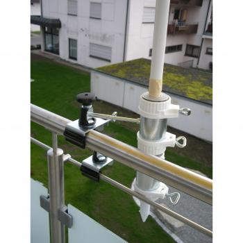 Soporte de Metal Alemán Stabielo para Sombrillas, Galvanizado y Resistente, Compatible con Postes hasta 55 mm, Base 50 x 50 cm