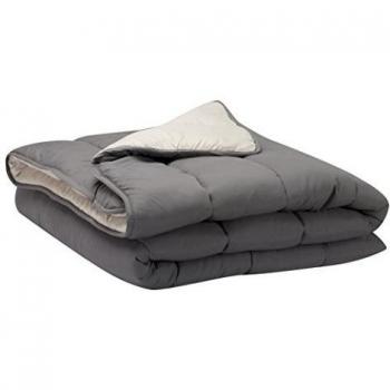 Pikolin Home Colores - Relleno nórdico de fibra, tacto pluma, otoño - invierno, 300 gr/m², 180 x 220 cm, cama 105 cm, color gris claro y gris obscuro