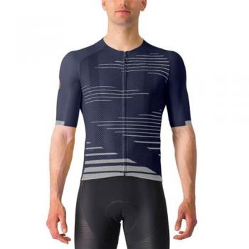 Castelli Maillot de Manga Corta Climber's 4.0 Rosso Corsa Azul Oscuro Plata - XXL