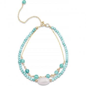 Pulsera Luxenter Ekhao de Aleación de Metal con Amazonita Acabado Baño Oro 18K