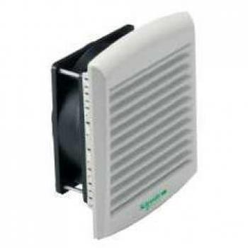 Schneider Electric NSYCVF85M115PF Ventilador Forzado ClimaSys, IP54, 85 m3/h, 115 V, con Rejilla, Salida y Filtro G2, Gris