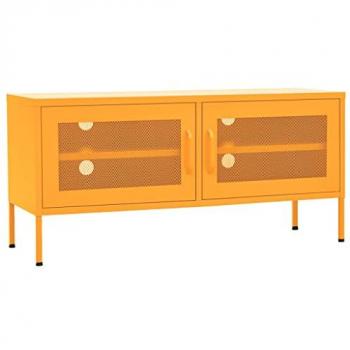 vidaXL TV Cabinet Mustard Yellow 105x35x50 cm Steel