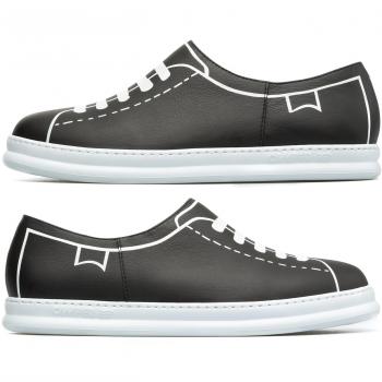 CAMPER Twins - Men's Black Smooth Leather Sneakers, Size 42 (US 9)