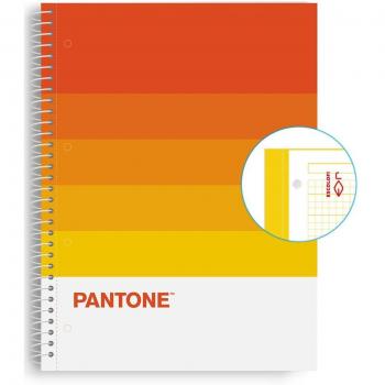 Cuaderno Escolar Pantone A4 Microperforado 80 Hojas Cuadriculado 5x5 Warmth Naranja - Escolofi