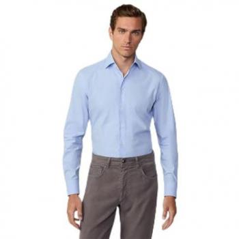Camisa de Hombre Tailored Fit de Cuadros Vichy Azul Cielo - Hackett
