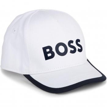 Gorra de bebé niño Boss Kidswear color blanco en algodón