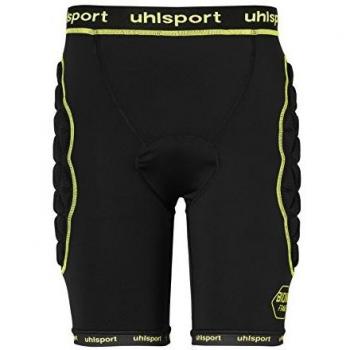 uhlsport Bionikframe Padded Shorts de Entrenamiento, Hombre, Negro/Amarillo Flúor, S