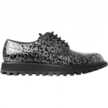 Dolce & Gabbana Black White Derby Patent Leather Shoes - EU39/US6, Male, Black Color, Size: 5 UK / 6 US