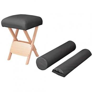 vidaXL Taburete Masajes 12 cm Grosor 2 Cojines Negro Banco Asiento Masajista